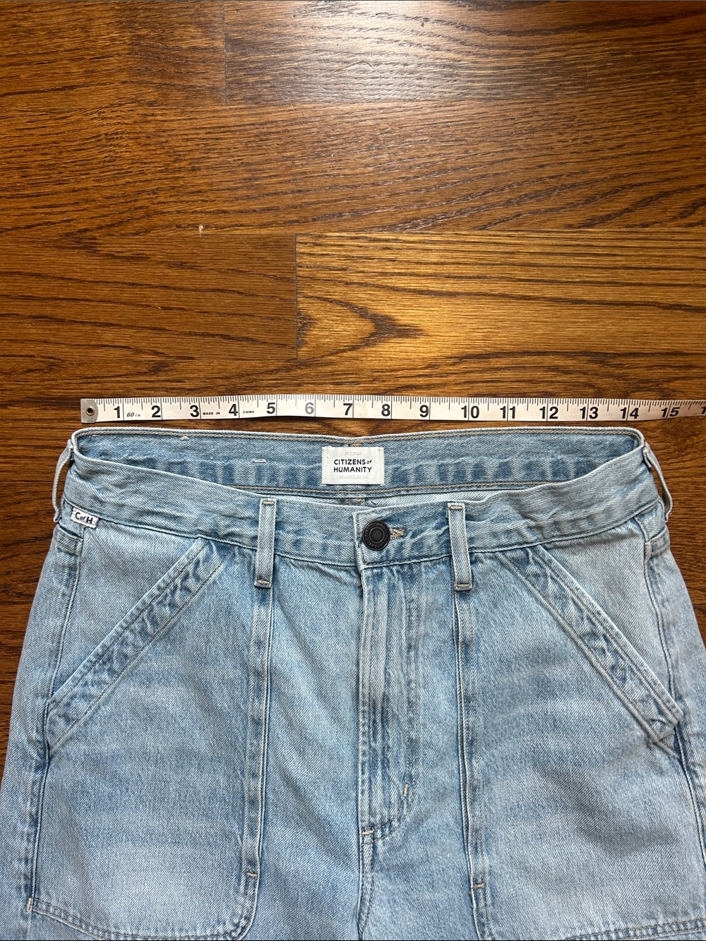 Citizens of Humanity Ayla Cargo Baggy Jeans Cloud Nine Light Blue Size 28 NWOT - Picture 6 of 10
